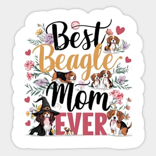 Best Beagle Mom Ever Distressed funny Sticker